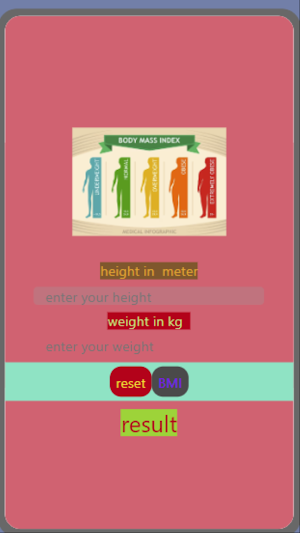 BMI weight calculator by Paul Screenshot 0