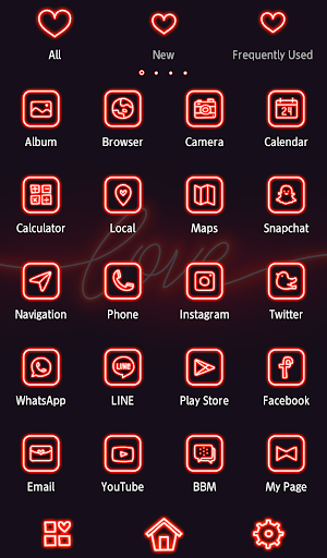 Cool Wallpaper Neon Love Theme Screenshot 2