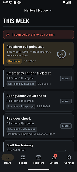 Fire Safety Logbook: FireBook Screenshot 0
