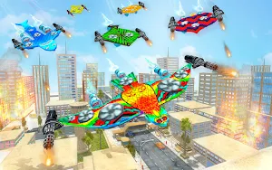 KITE ROBOT TRANSFORMING FORMULA CAR RACING 3D GAME Screenshot 1