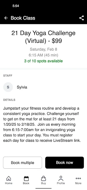 Serenity Fitness Studio Screenshot 2