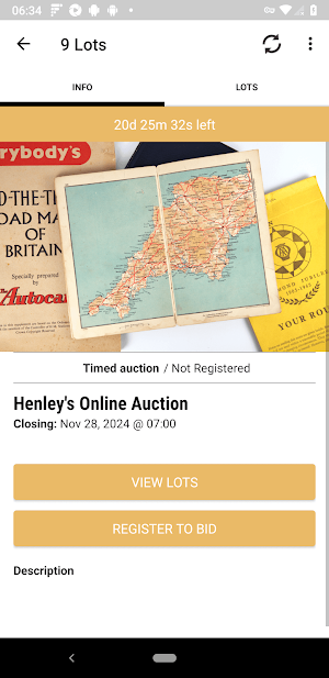 Henleys Live Bidding Screenshot 1