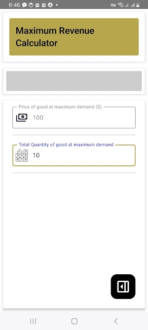 Maximum Revenue Calculator Screenshot 2