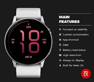 Stylish Red Maroon Watch Face Screenshot 1