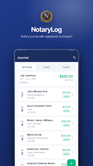 NotaryLog: Notary Journal App Screenshot 0
