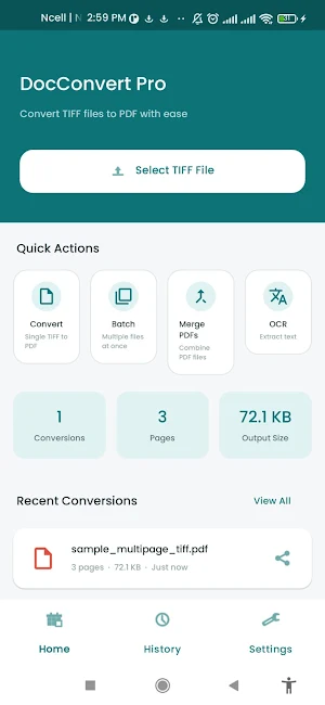 Convert Tiff to Pdf Screenshot 1