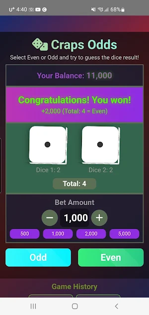 Craps Odds Screenshot 2