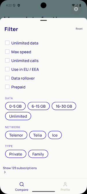 mobilabonnement.no Screenshot 1