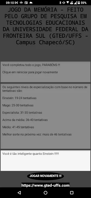 Jogo da memória Screenshot 2