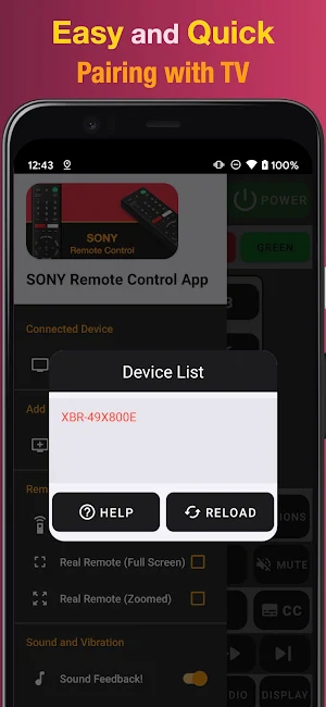Sony TV Remote Control App  (WiFi & Infrared (IR)) Screenshot 2