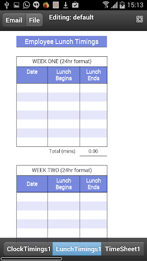 Employee Timesheet Screenshot 1
