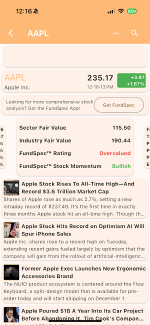 Just Stock Quotes Screenshot 2