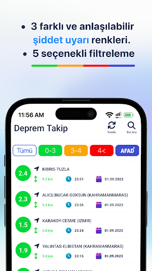Deprem Takip Screenshot 1