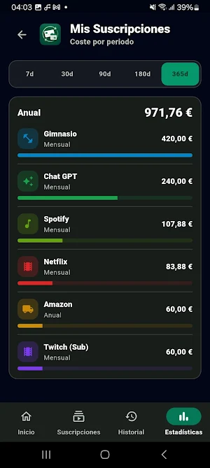 My Subscriptions & Bills Screenshot 3