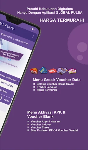 GLOBAL PULSA : Aplikasi Agen Pulsa, eMoney & PPOB Screenshot 1