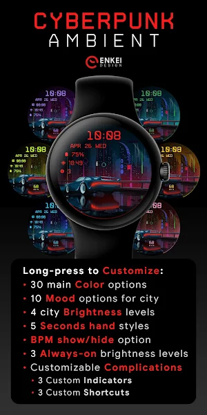 Cyberpunk Ambient - watch face Screenshot 2