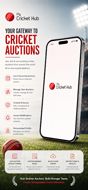 My Cricket Hub – Auction App Screenshot 0