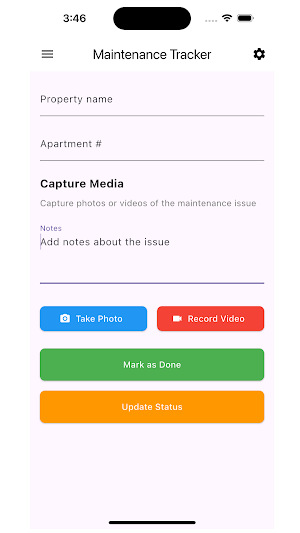 Maintenance Tracker Screenshot 0