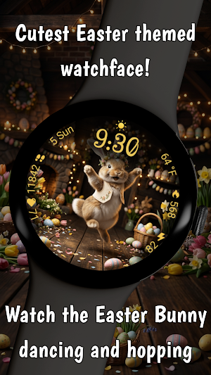 Dancing Easter Bunny WearOS WF Screenshot 1
