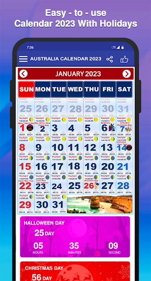 Australia Calendar 2023 Screenshot 1