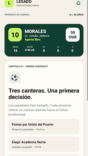 Legado: Carrera de Fútbol Screenshot 2