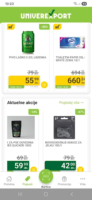 Univerexport aplikacija Screenshot 2
