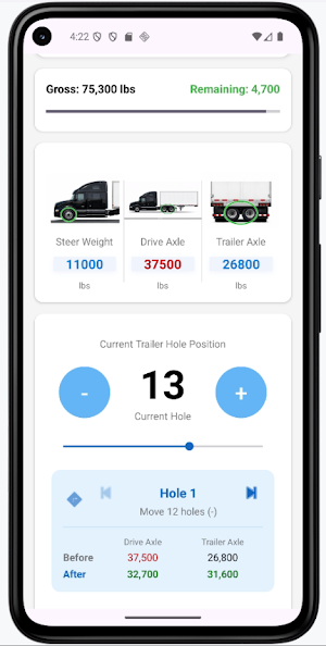 Axle Weight Scale for Trucker Screenshot 1