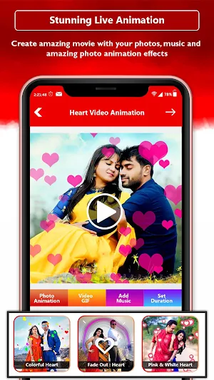 Heart Photo Effect Video Maker With Music Screenshot 0