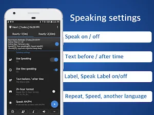 Hourly Reminder Alarm Pro - 50m 10m Talking Clock Screenshot 3