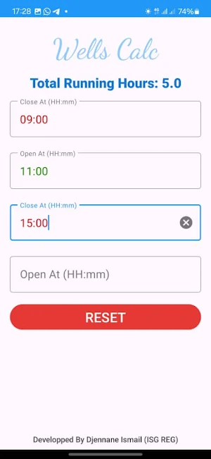 Wells Calc Screenshot 2