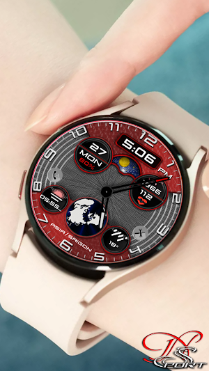 [N-SPORT370]HybirdRedWatchFace Screenshot 1