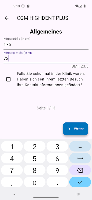 CGM HDP Anamnese App Screenshot 2