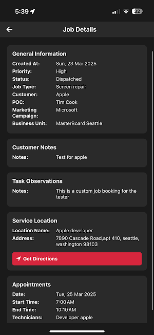 MasterBoard Mobile Screenshot 1