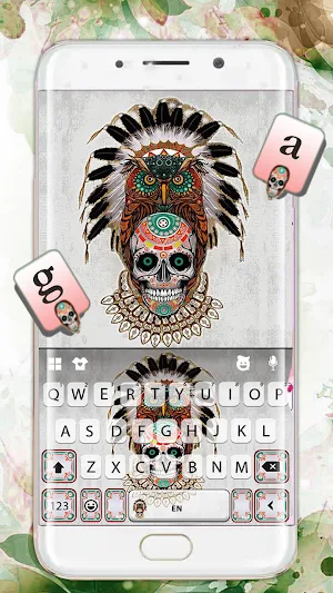Native American Skull 2 Keyboard Theme Screenshot 0