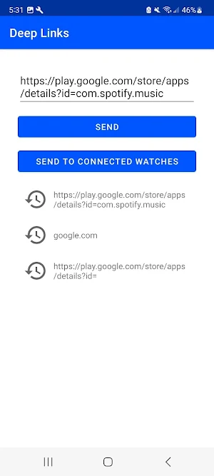 Local/Remote Deep Link Sender Screenshot 2