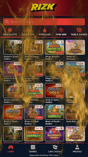 Rizk Casino Screenshot 1