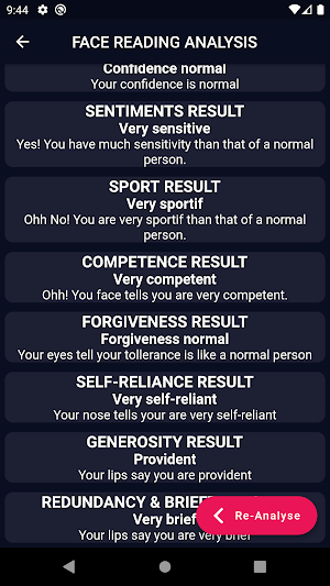 Face reader scanner– physiognomy analysis Screenshot 2