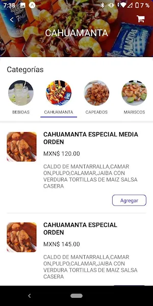 CAHUAMANTA Y MARISCOS CAJEME Screenshot 2