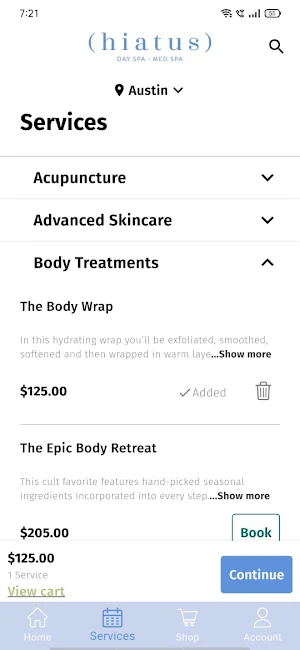Hiatus Spa Screenshot 1