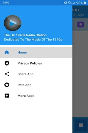 The UK 1940s Radio Station App Screenshot 1
