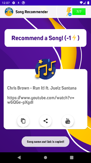 Song Recommender Screenshot 2