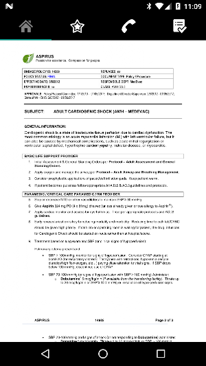 Aspirus MedEvac EMS Protocols Screenshot 2