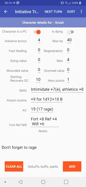 Rekijan's PF2E Initiative Trac Screenshot 1