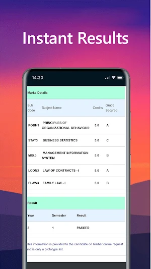 OU LLB Results screenshot 3