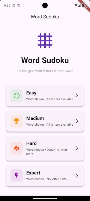PG Word Sudoku Screenshot 1