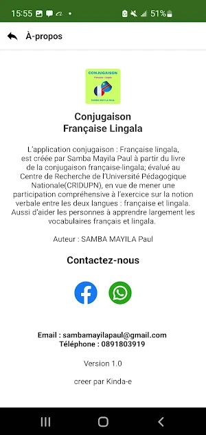 Conjugaison Française Lingala Screenshot 2