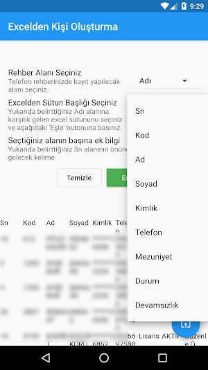 Excel Dosyasından Kişi Oluştur Screenshot 3