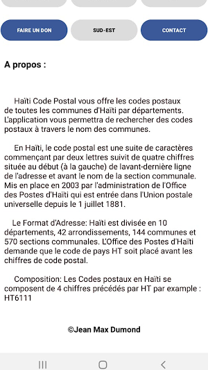 Haiti Code Postal Screenshot 1
