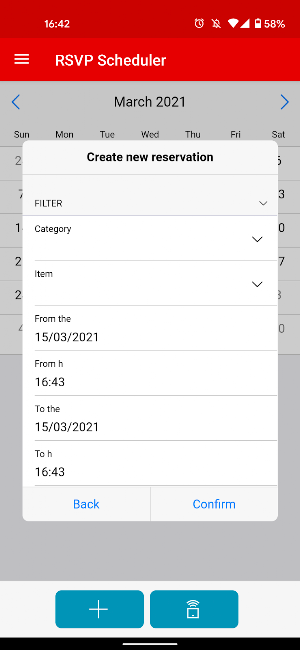 RSVP Scheduler Screenshot 1