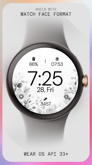 Gray Floral elegant watch face Screenshot 3